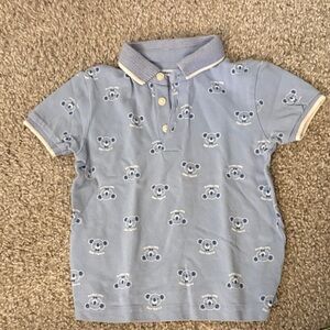 Mayoral Light Blue Koala Pattern Polo Shirt